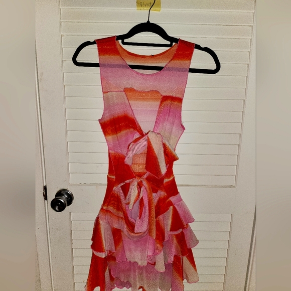 pink mesh dress forever 21 Pink mesh dress